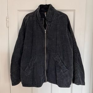 Free People Dolman Quilted Jacket // Washed Black // Size Large